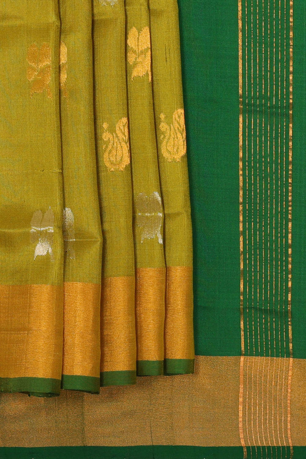 Uppada Silk Mehndi Green Saree