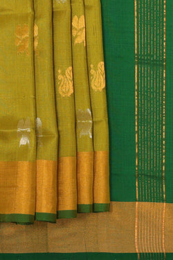 Image of Uppada Silk Mehndi Green Saree