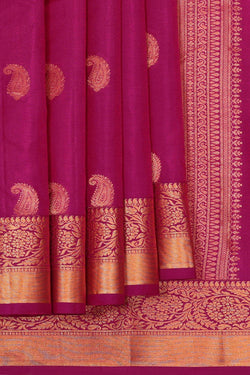 Image of Kanchipattu Magenta Brocade Saree