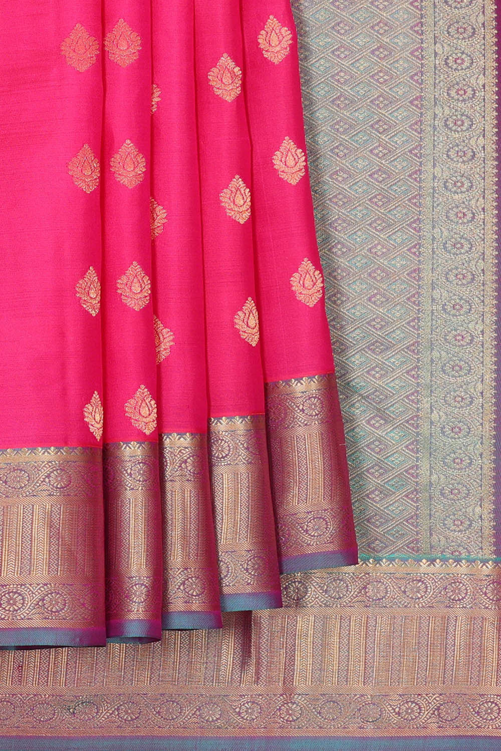 Kanchipattu Rani Pink Brocade Saree