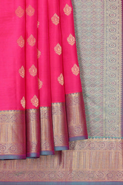 Image of Kanchipattu Rani Pink Brocade Saree