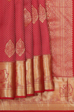 Image of Kanchipattu Red Brocade Saree