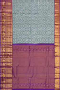 Image of Kanchipattu Bluish Grey Brocade Saree