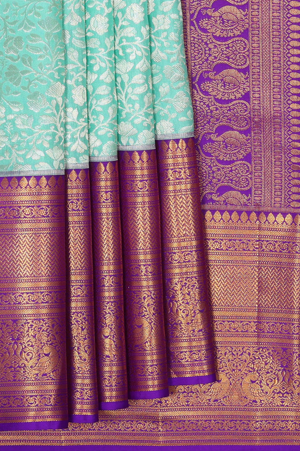 Kanchipattu Light Blue Brocade Saree