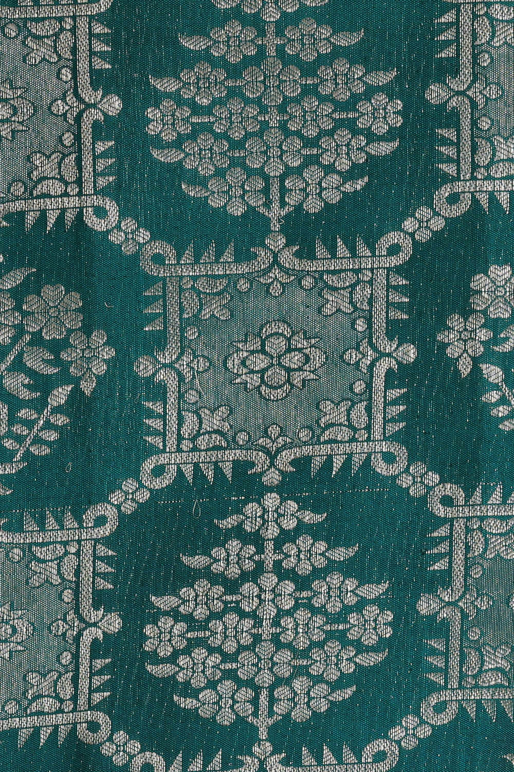 Kanchipattu Peacock Green Brocade Saree