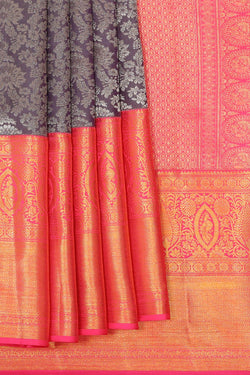 Image of Kanchipattu Dull Purple Brocade Saree