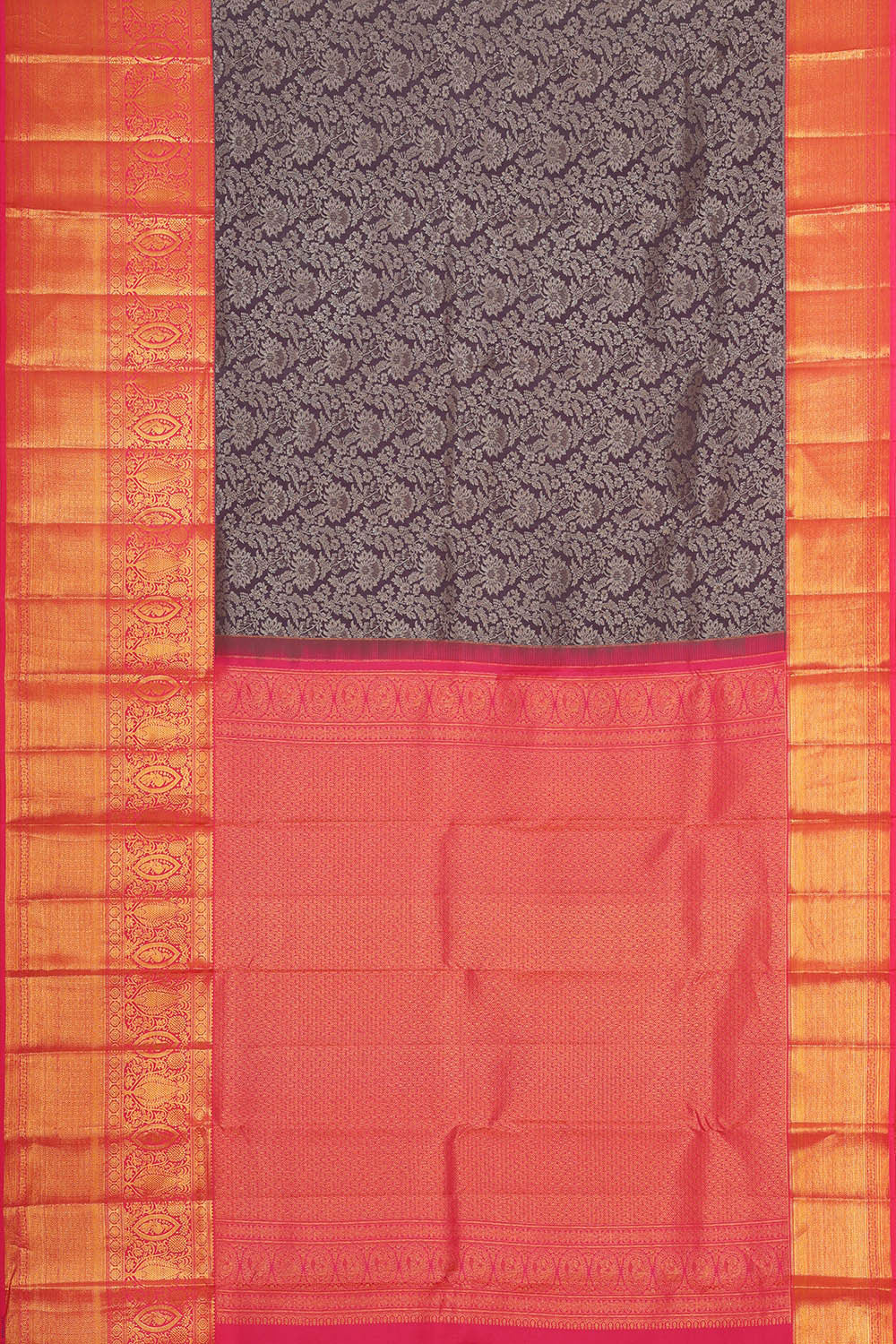 Kanchipattu Dull Purple Brocade Saree