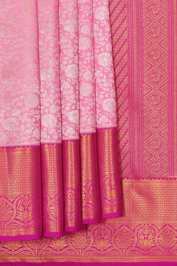 Image of Kanchipattu Pink Brocade Saree