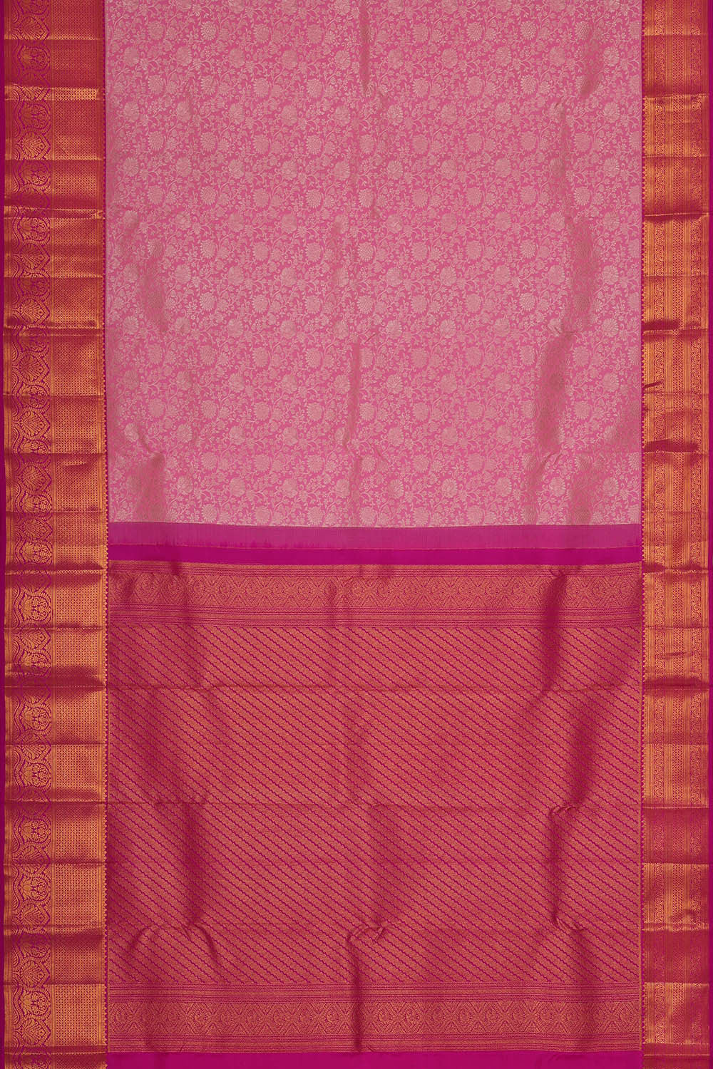 Kanchipattu Pink Brocade Saree