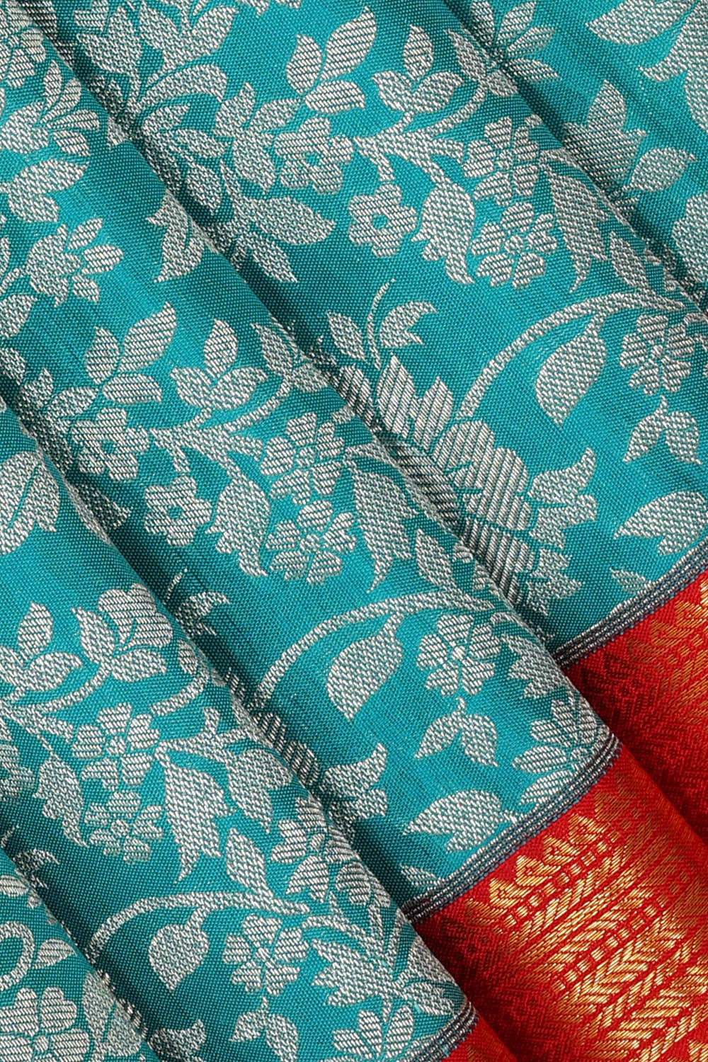 Kanchipattu Sky Blue Brocade Saree