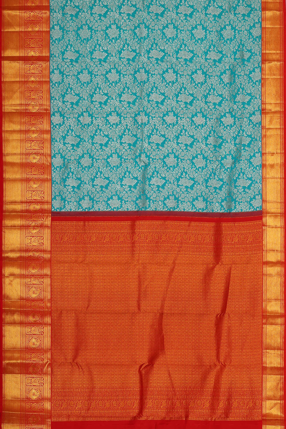 Kanchipattu Sky Blue Brocade Saree