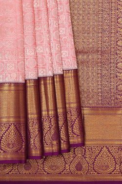 Image of Kanchipattu Light Pink Brocade Saree