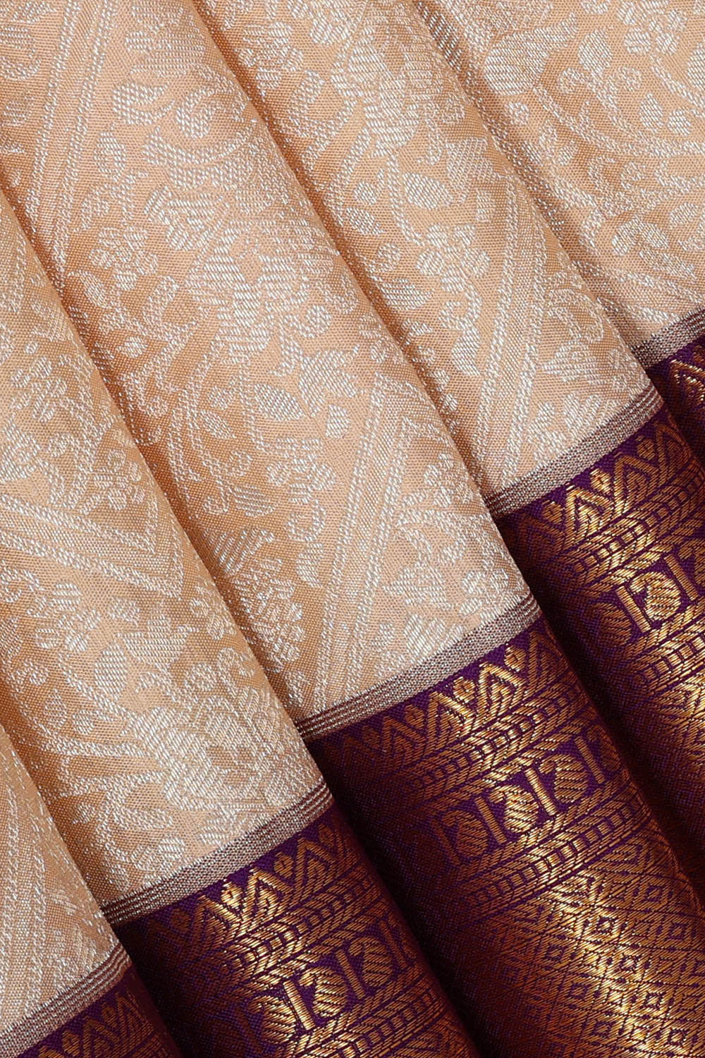 Kanchipattu Cream Brocade Saree