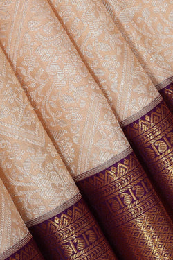 Image of Kanchipattu Cream Brocade Saree