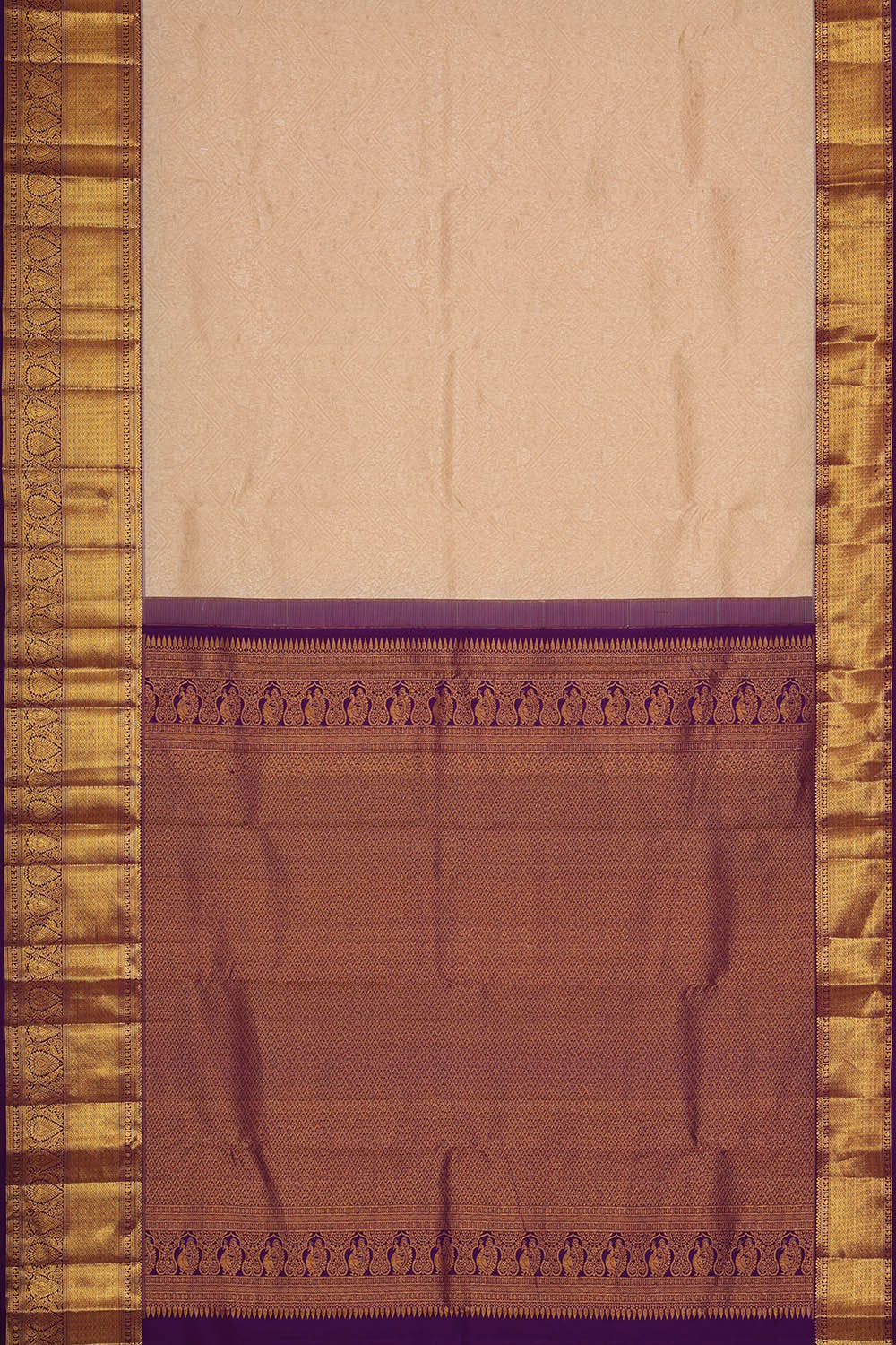 Kanchipattu Cream Brocade Saree