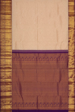 Image of Kanchipattu Cream Brocade Saree