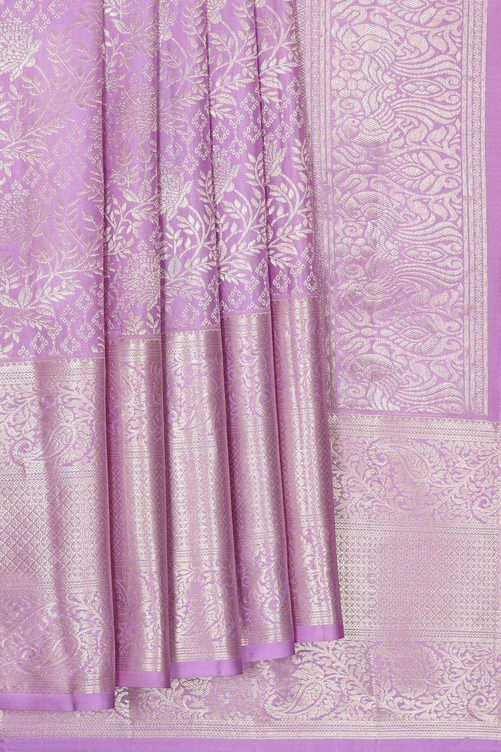 Kanchipattu Light Lavender Brocade Saree