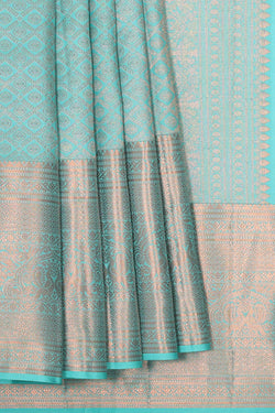 Image of Kanchipattu Light Blue Brocade Saree