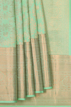 Image of Kanchipattu Light Pista Green Brocade Saree