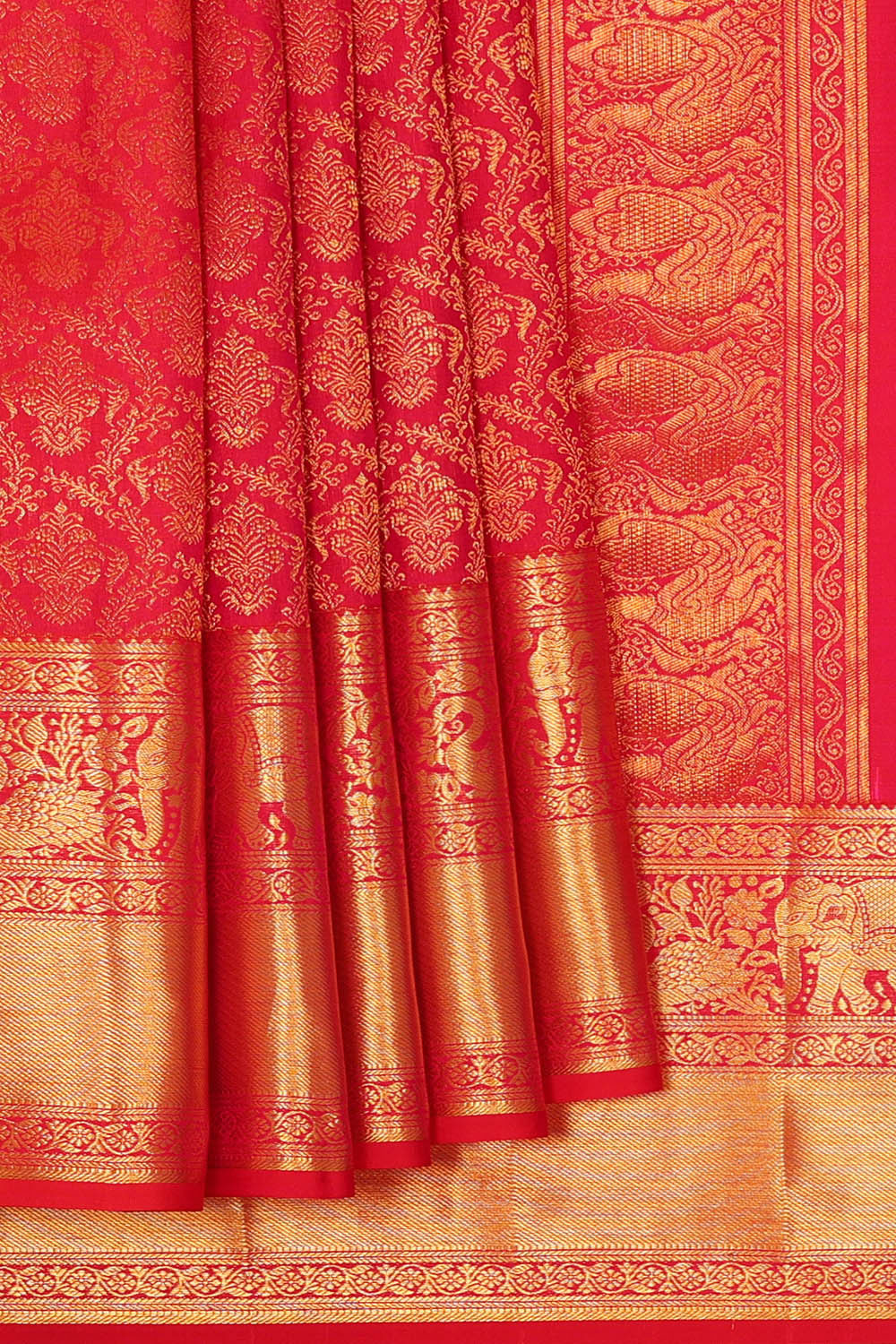 Kanchipattu Red Brocade Saree