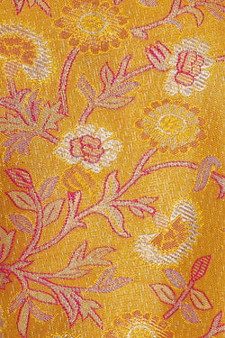 Image of Kanchipattu Golden Yellow Tissue Brocade Saree