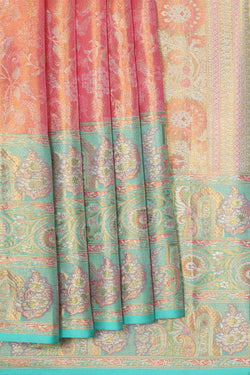 Image of Kanchipattu Peach Tissue Brocade Saree