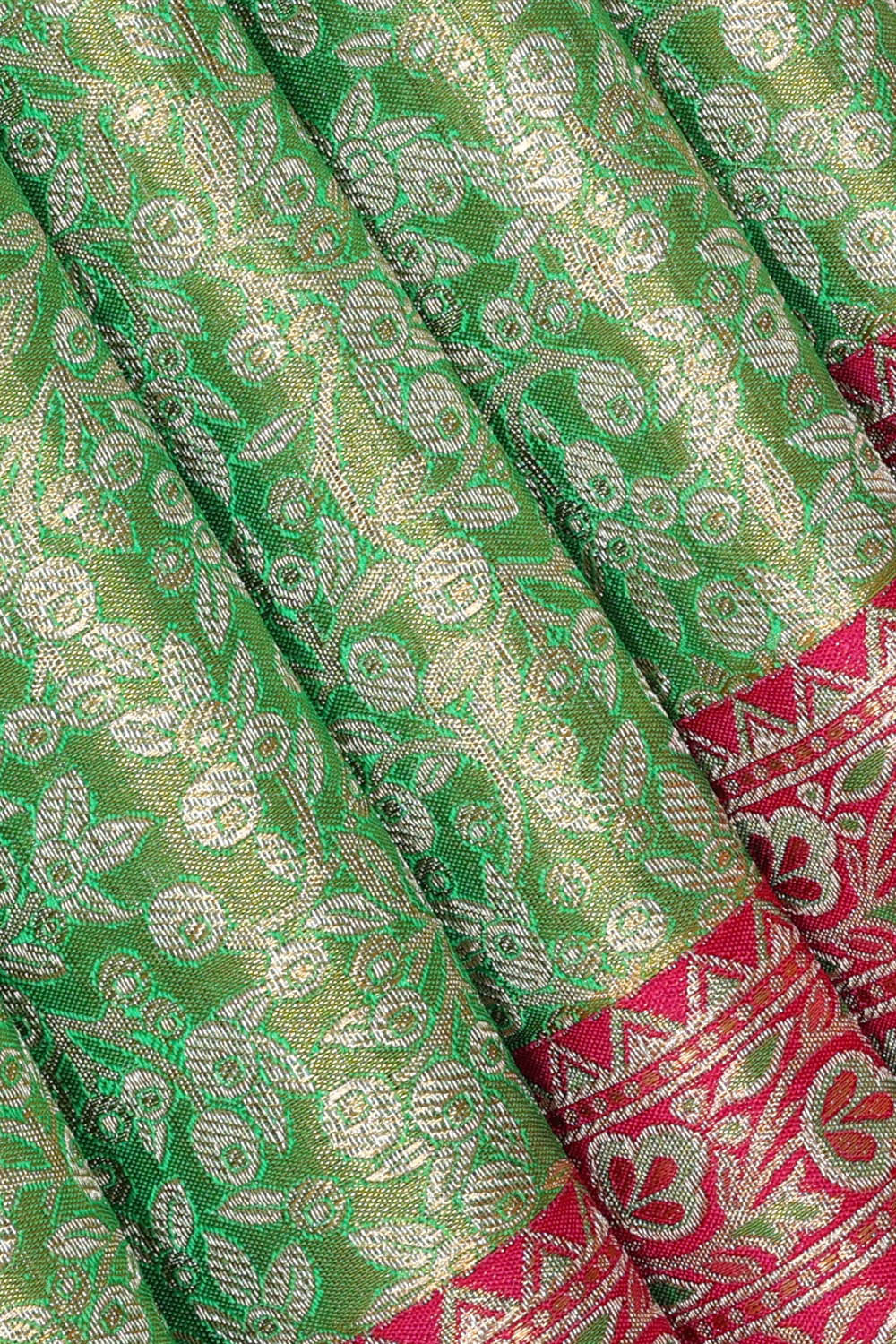 Kanchipattu Green Tissue Brocade Saree