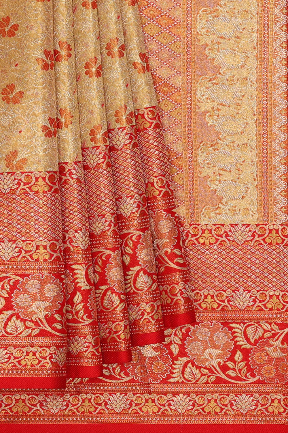 Image of Kanchipattu Gold Tissue Brocade Saree
