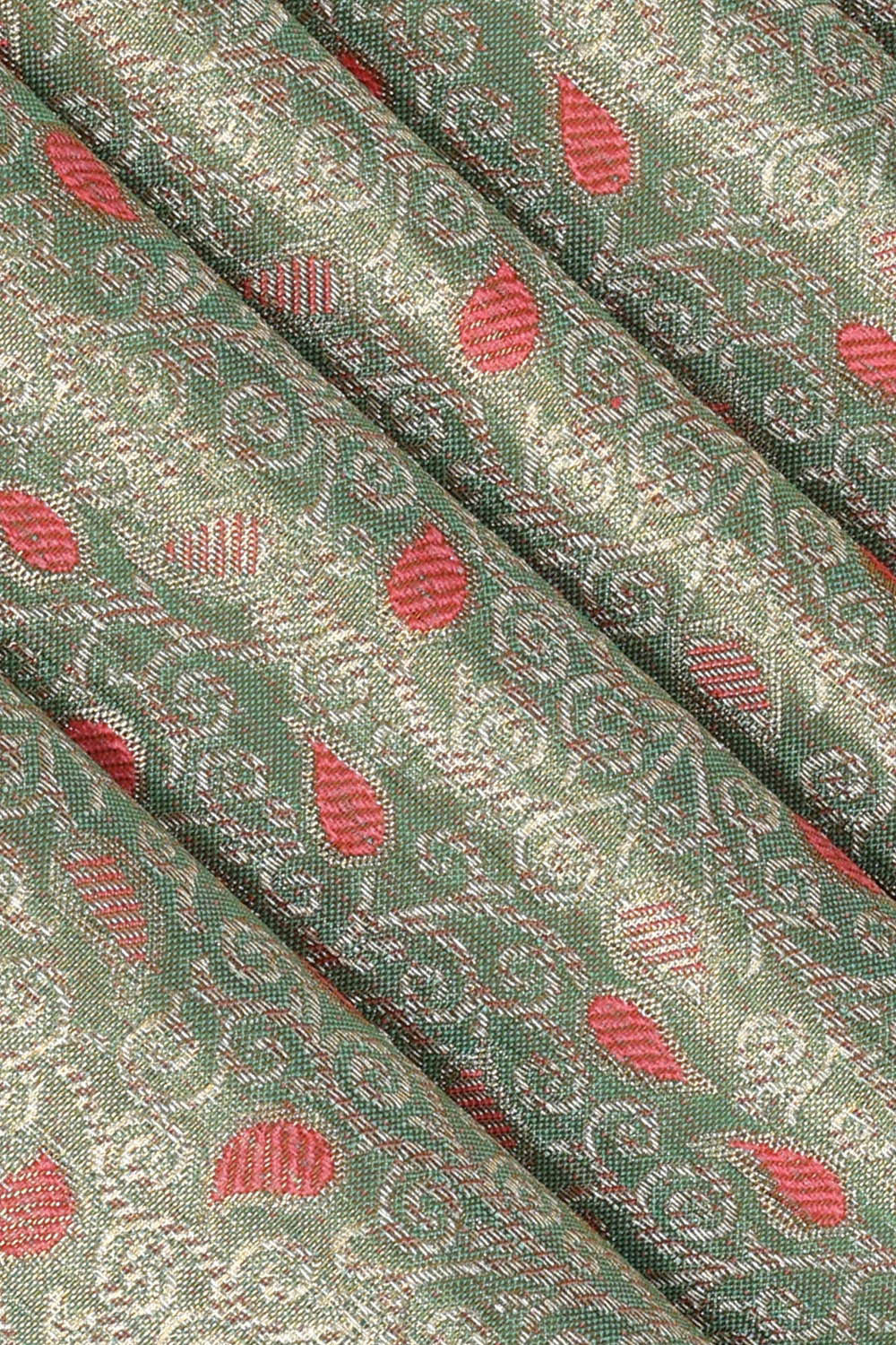 Kanchipattu Green Tissue Brocade Saree