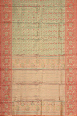 Image of Kanchipattu Green Tissue Brocade Saree