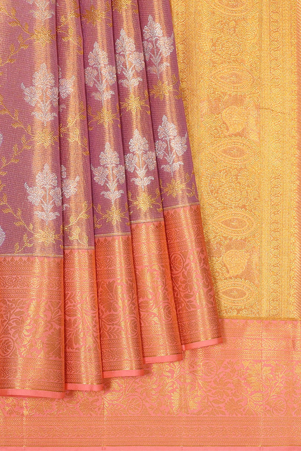 Kanchipattu Lavender Tissue Brocade Saree