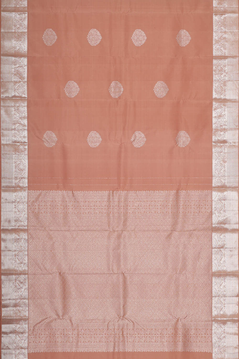 Kanchipattu Light Peach Brocade Saree