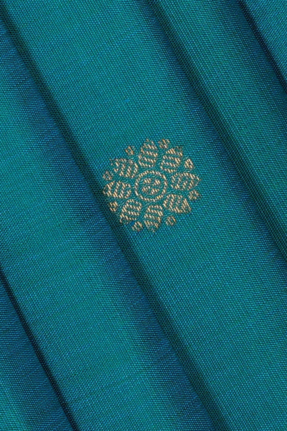 Kanchipattu Teal Blue Brocade Saree