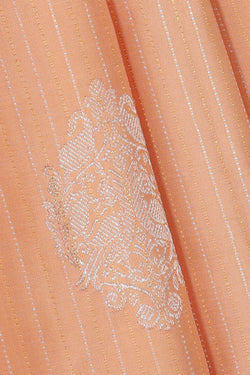 Image of Kanchipattu Light Peach Brocade Saree