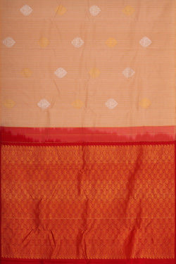 Image of Kanchipattu Light Peach Brocade Saree