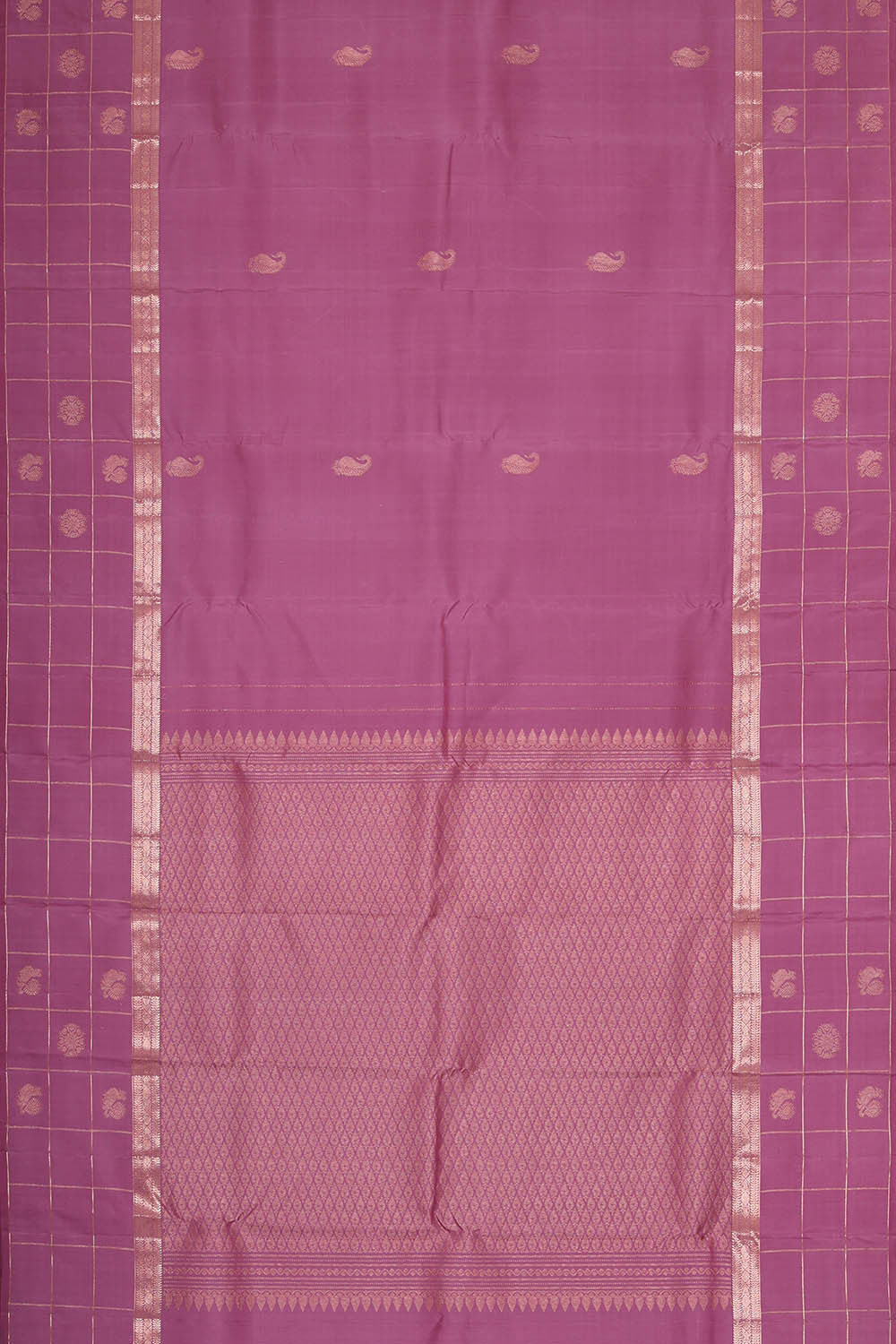 Kanchipattu Onion Pink Brocade Saree