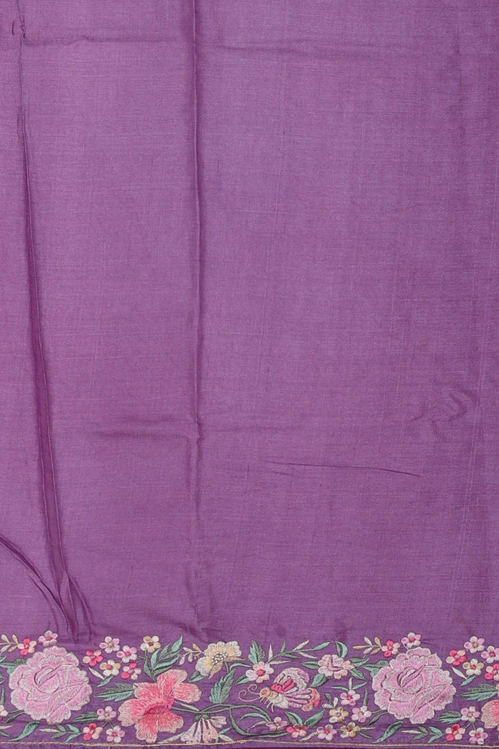 Tussar Silk Lavender Embroidered Saree