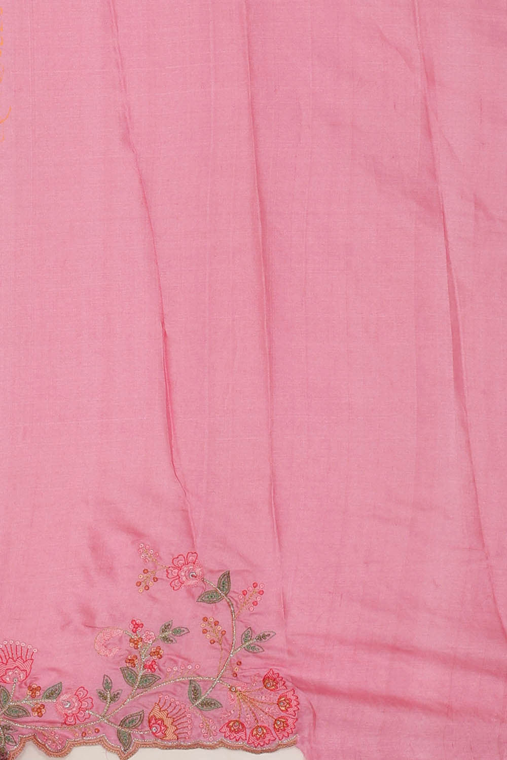 Tussar Silk Pink Embroidered Saree