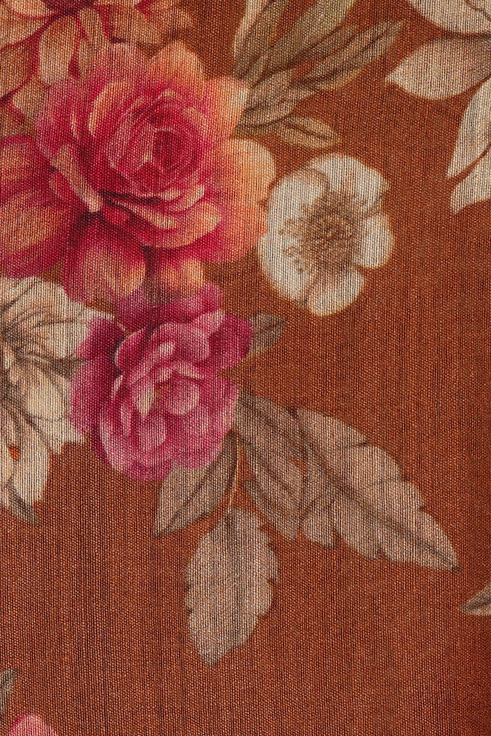Image of Tussar Silk Brown Saree