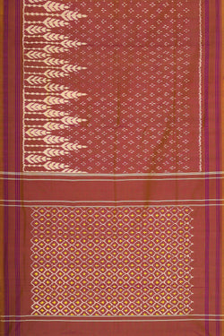 Image of Ikat Silk Light Brown Saree