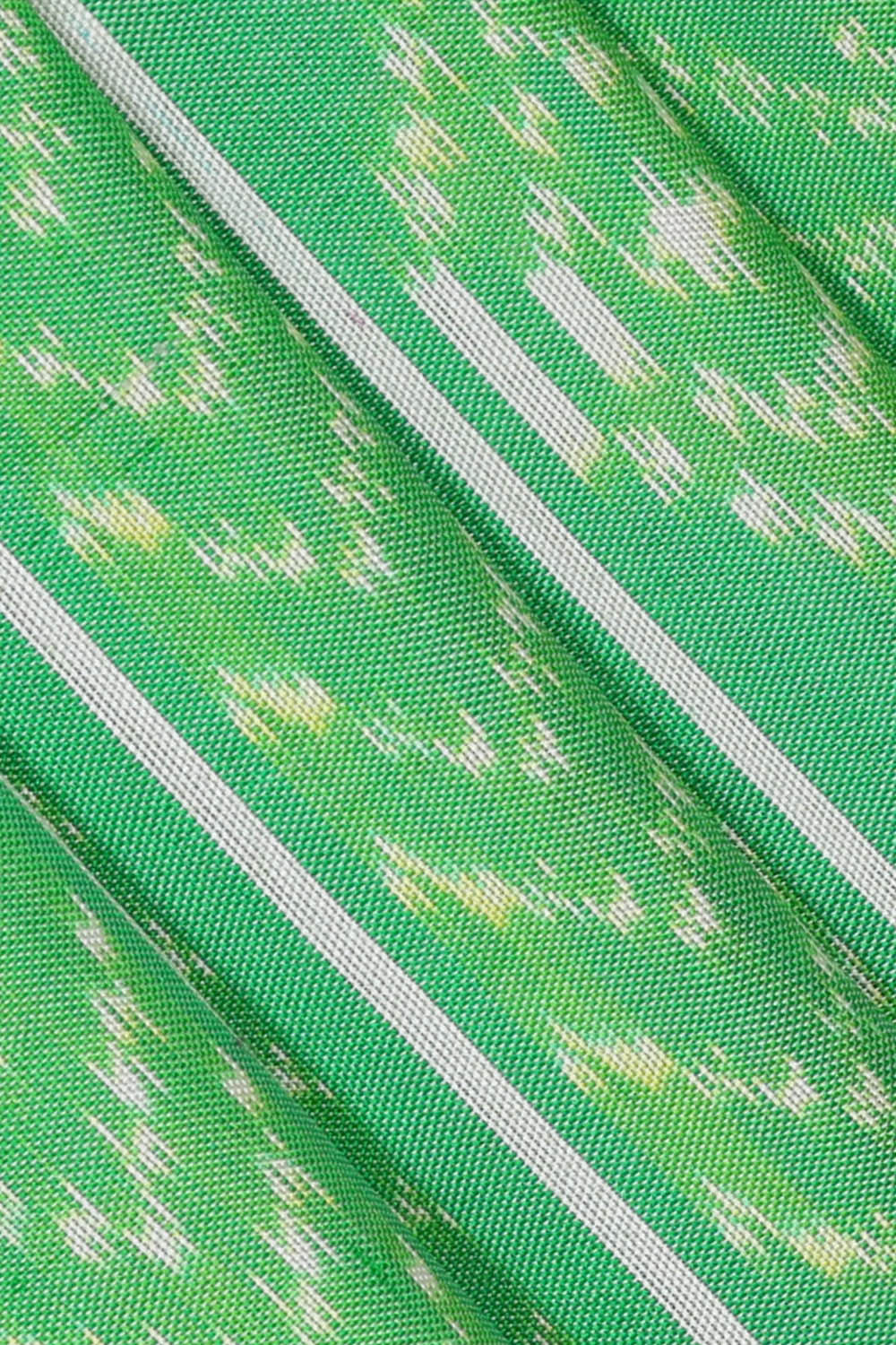 Ikat Silk Green Saree