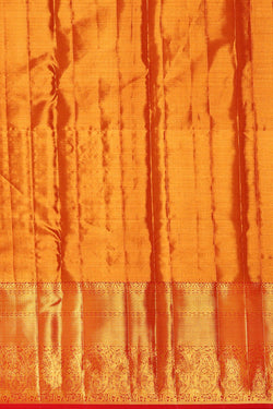 Image of Kanchipattu Golden Red Tissue Brocade Saree