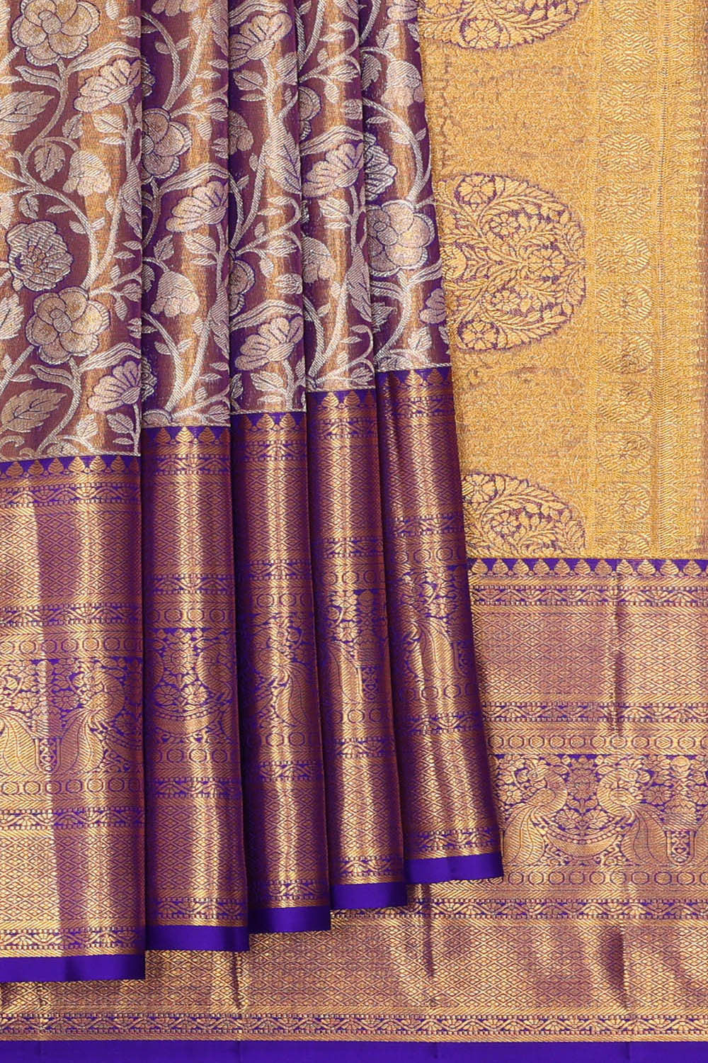 Kanchipattu Gold Tissue Brocade Saree