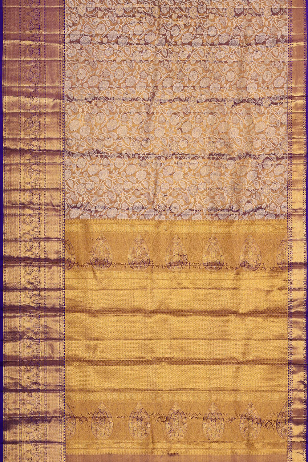 Kanchipattu Gold Tissue Brocade Saree