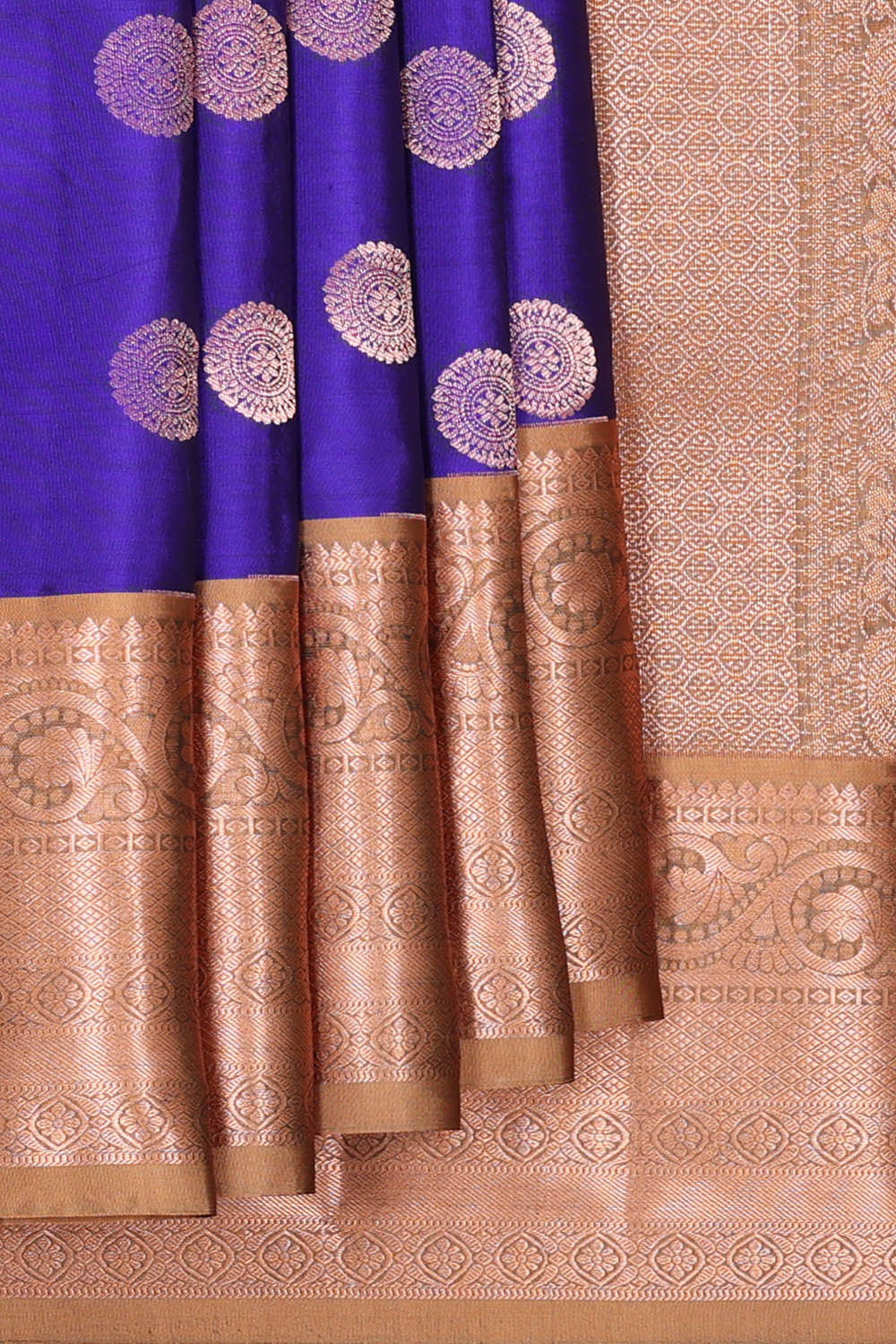 Kanchipattu Royal Blue Brocade Saree