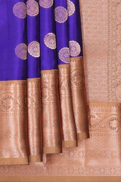 Image of Kanchipattu Royal Blue Brocade Saree