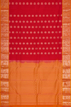 Image of Kanchipattu Red Brocade Saree