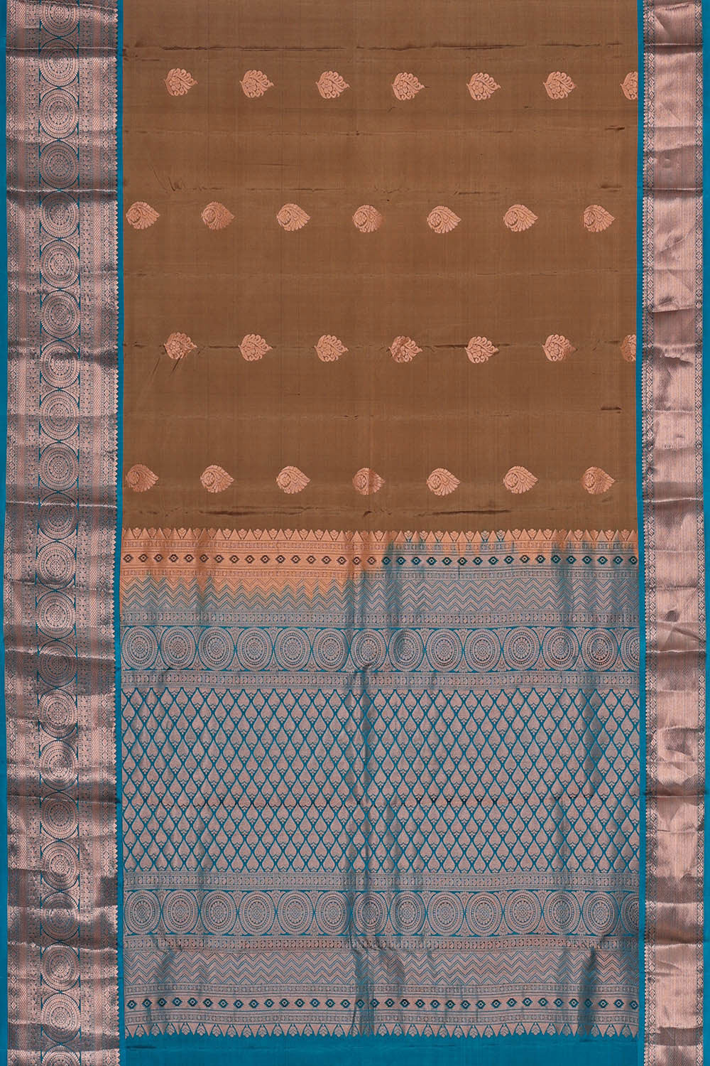 Kanchipattu Brown Brocade Saree