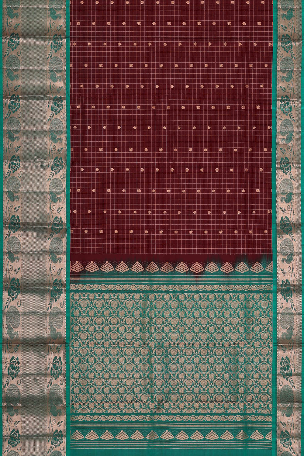 Kanchipattu Maroon Brocade Saree