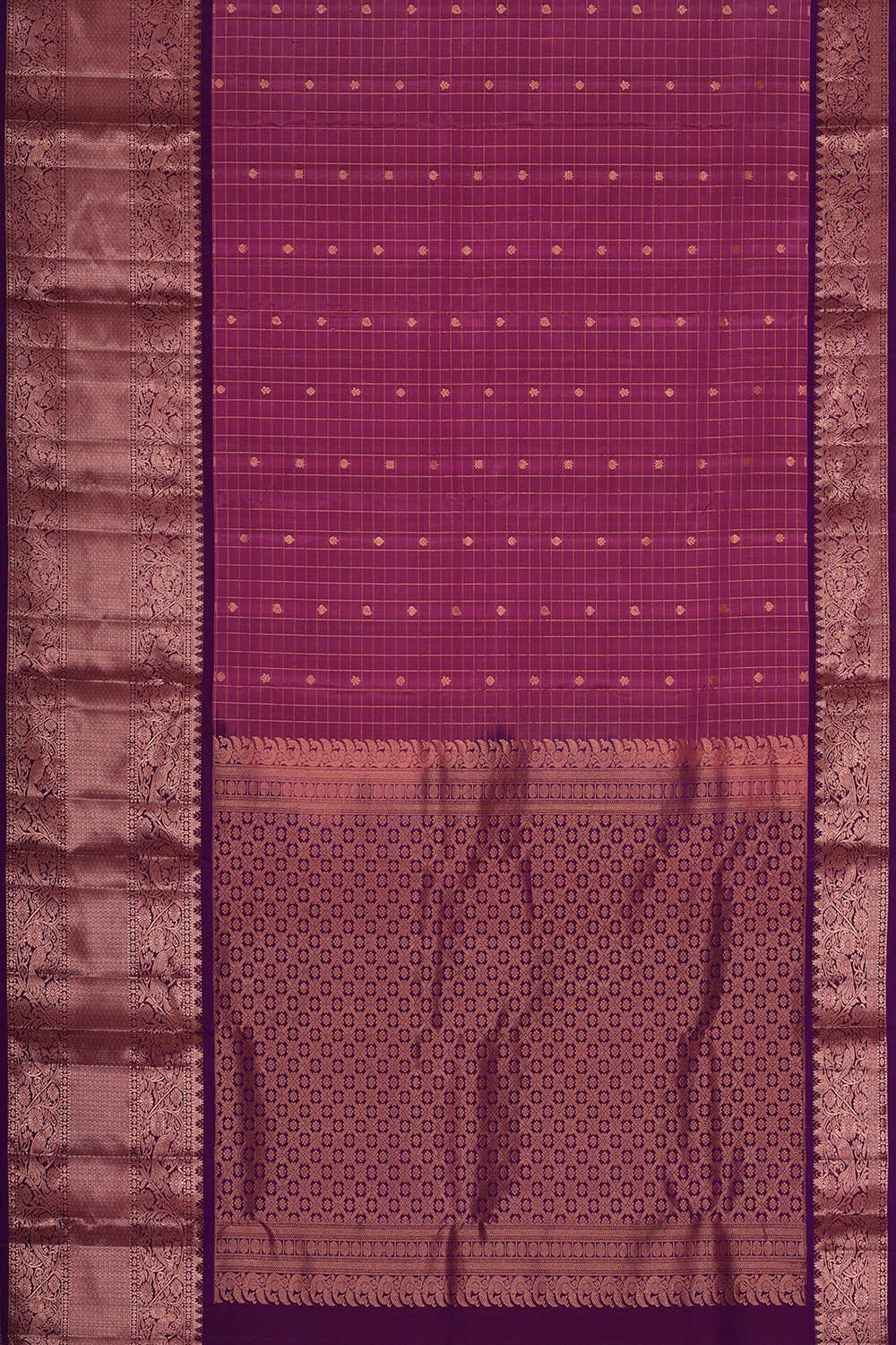 Kanchipattu Onion Pink Brocade Saree